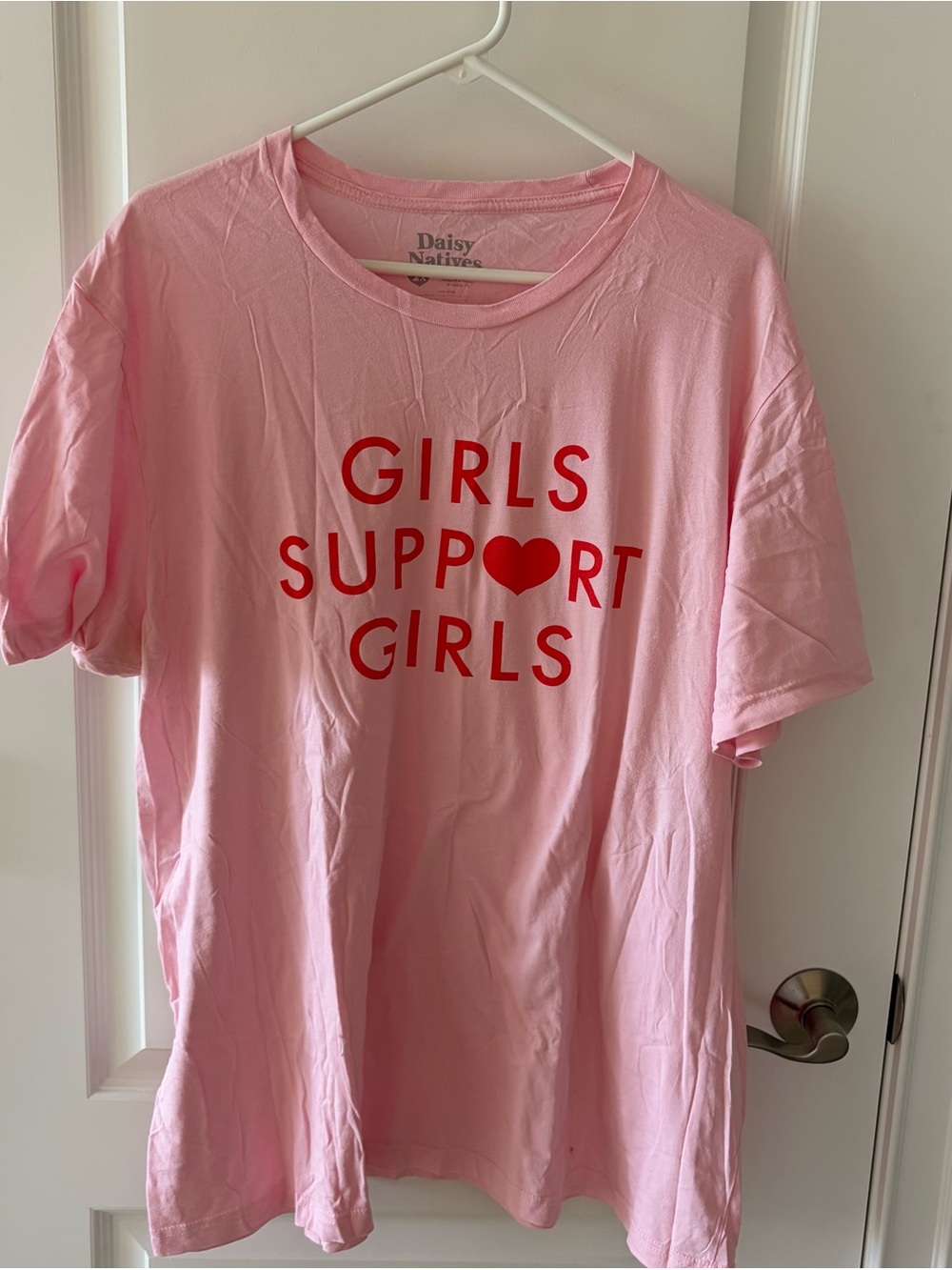 Pink "Girls Support Girls" Graphic Tee